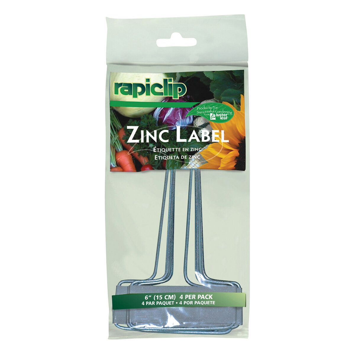 Rapiclip 6" Zinc Label