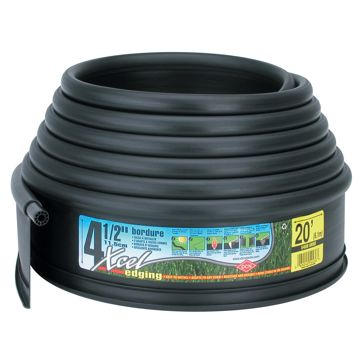 XCEL 4½" x 20' Designer Lawn Edging  Black