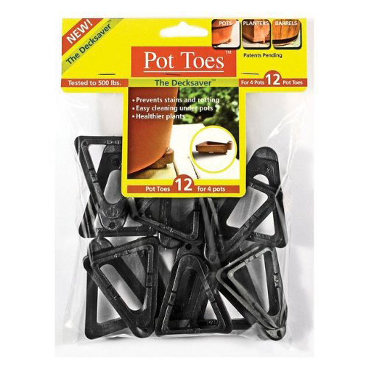 Pot Toes 12Pk Bagged - Black