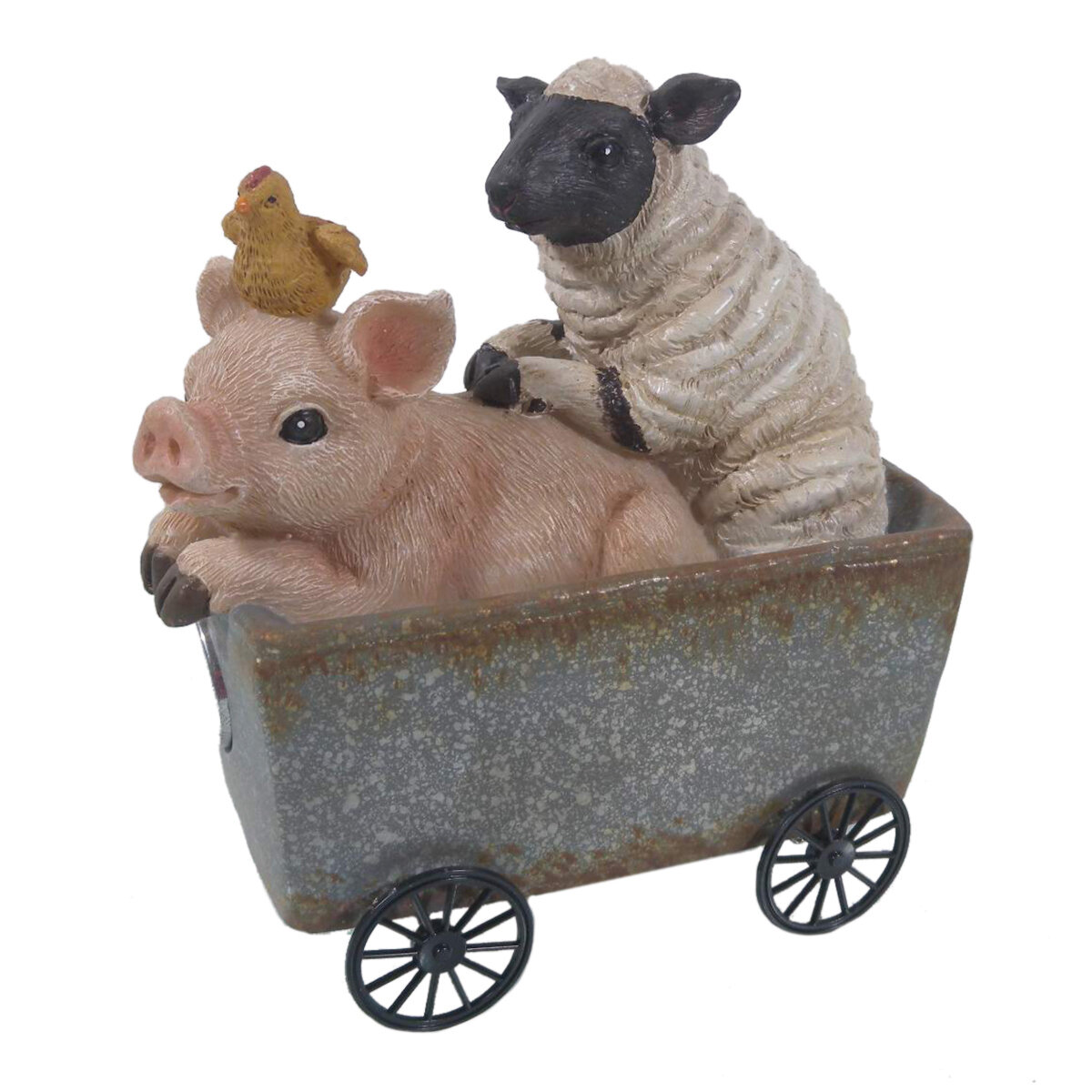 Farm Friends Wagon Décor 13x8x14 cm