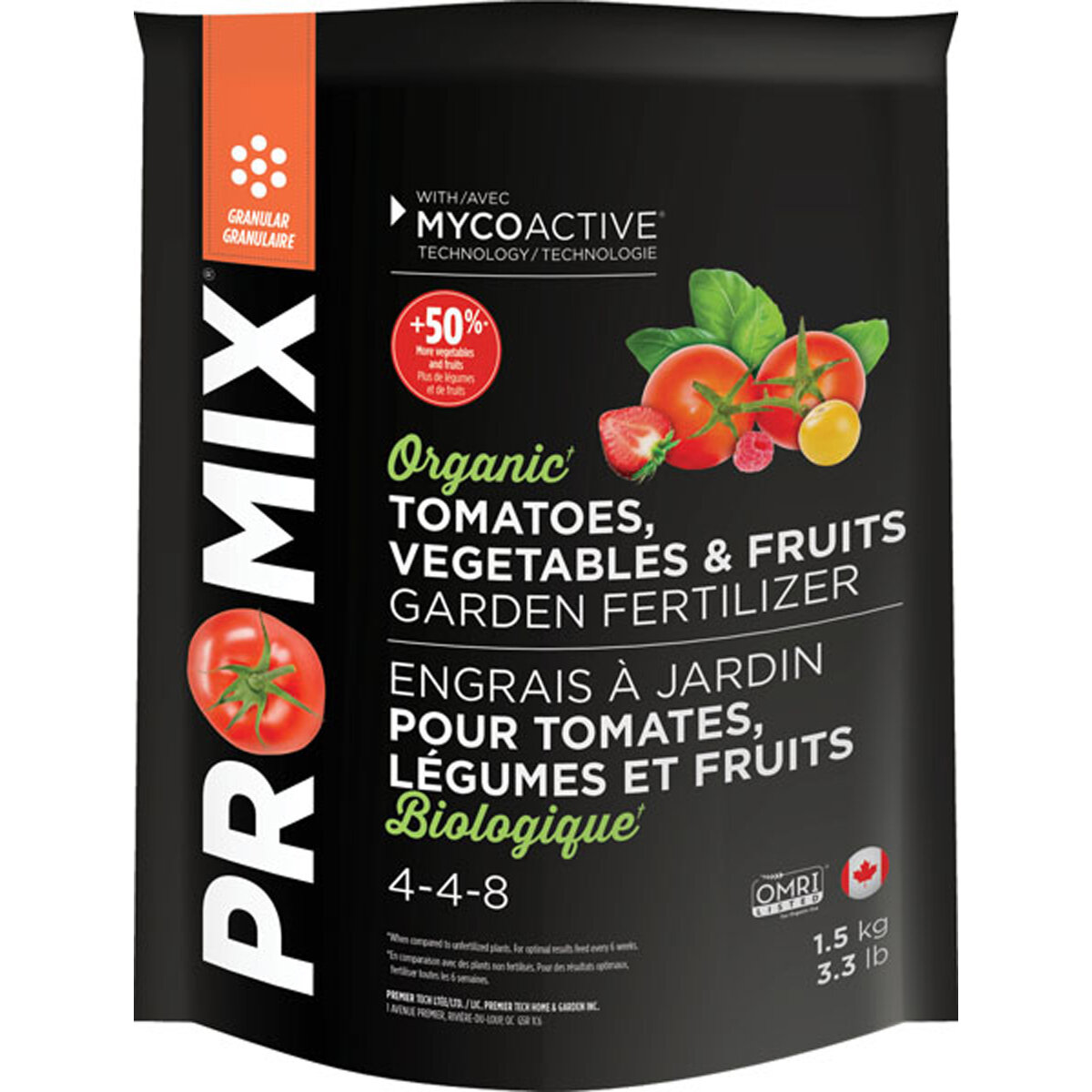 PRO-MIX Organic Tomatoe Veg Fruit 4-4-8  1.5Kg