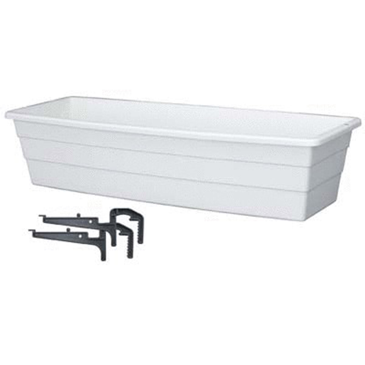 FUTURA 24" Window Box with Plastic Brackets White