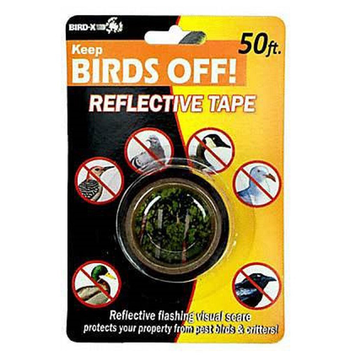 Bird Scare Tape Red/Silver 50'