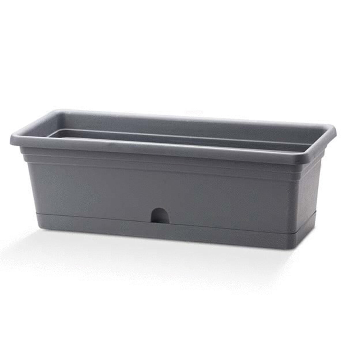 Emma Rectangular 16"X8" Planter Charcoal