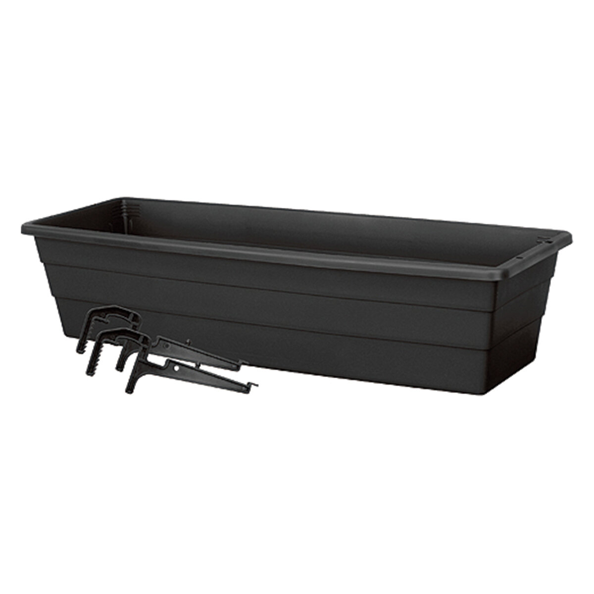 FUTURA 24" Window Box with Plastic Brackets Black