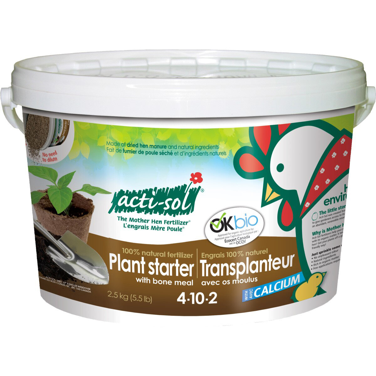 Natural transplant w bone meal  4-10-2 2.5 kg Pail