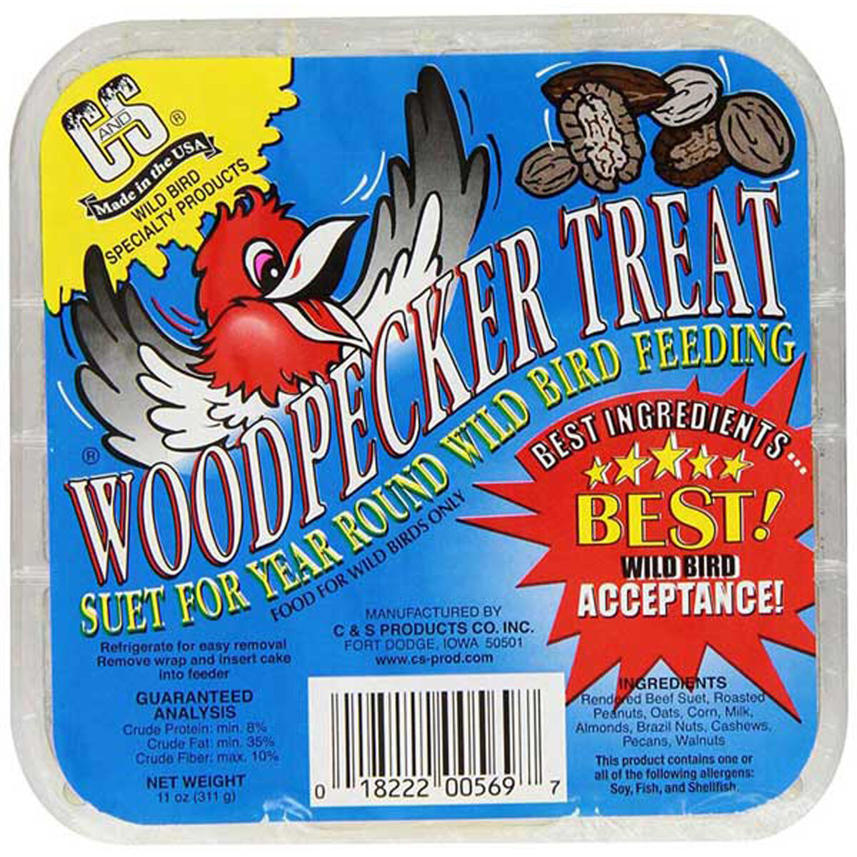 C&S Woodpecker Treat Suet 11oz