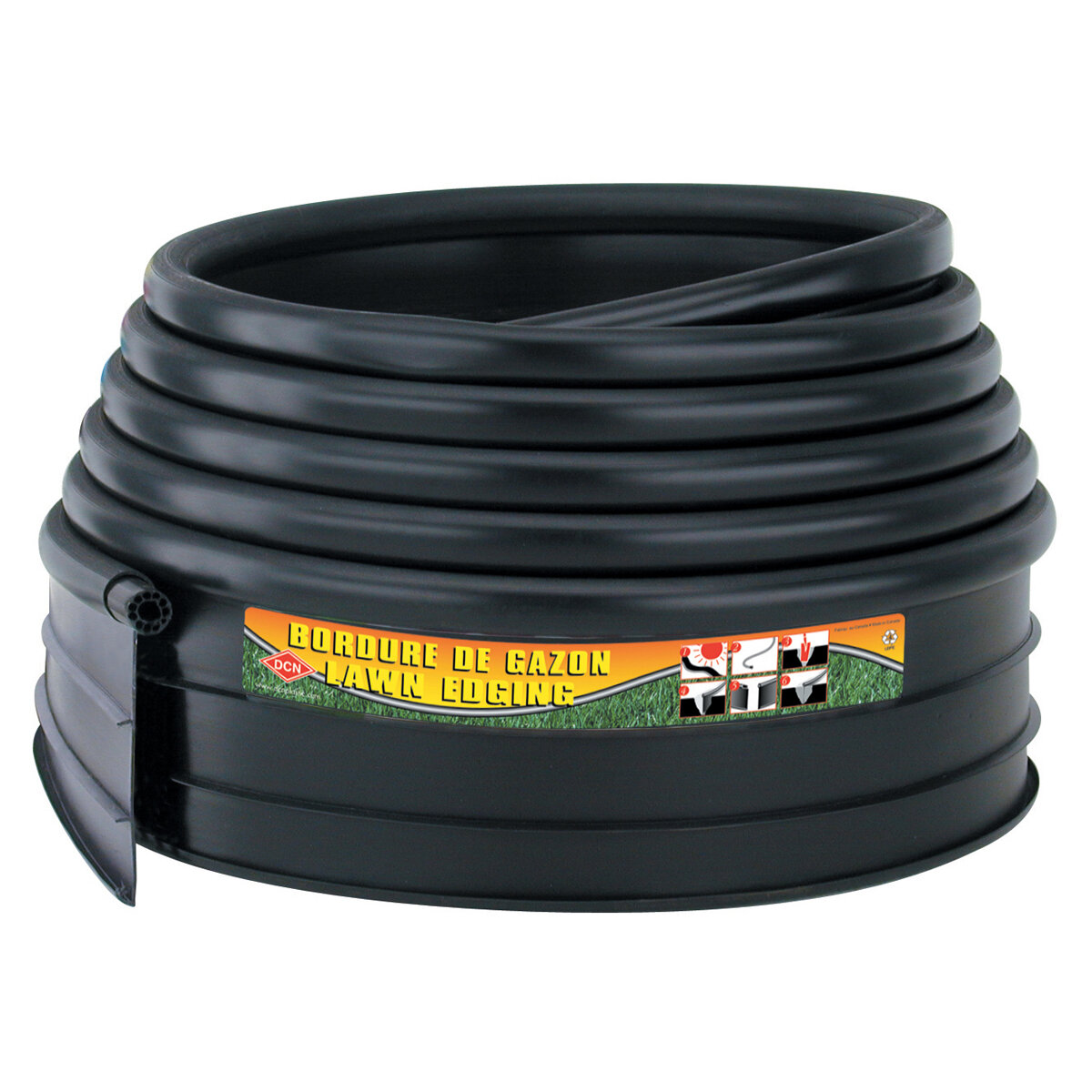 MAX 5" x 20' Lawn Edging  Black No Stakes