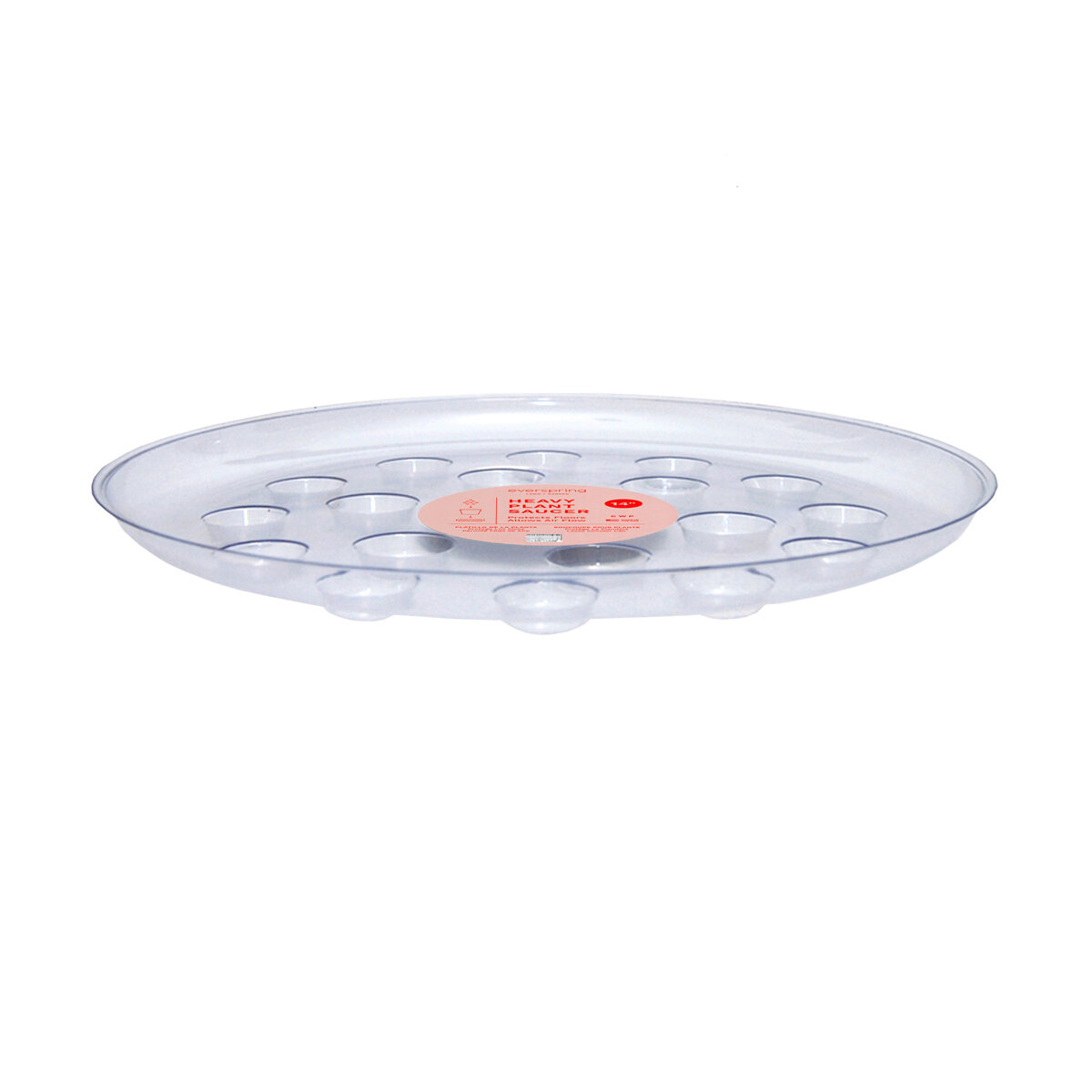14" Clear Heavy Foot Saucer