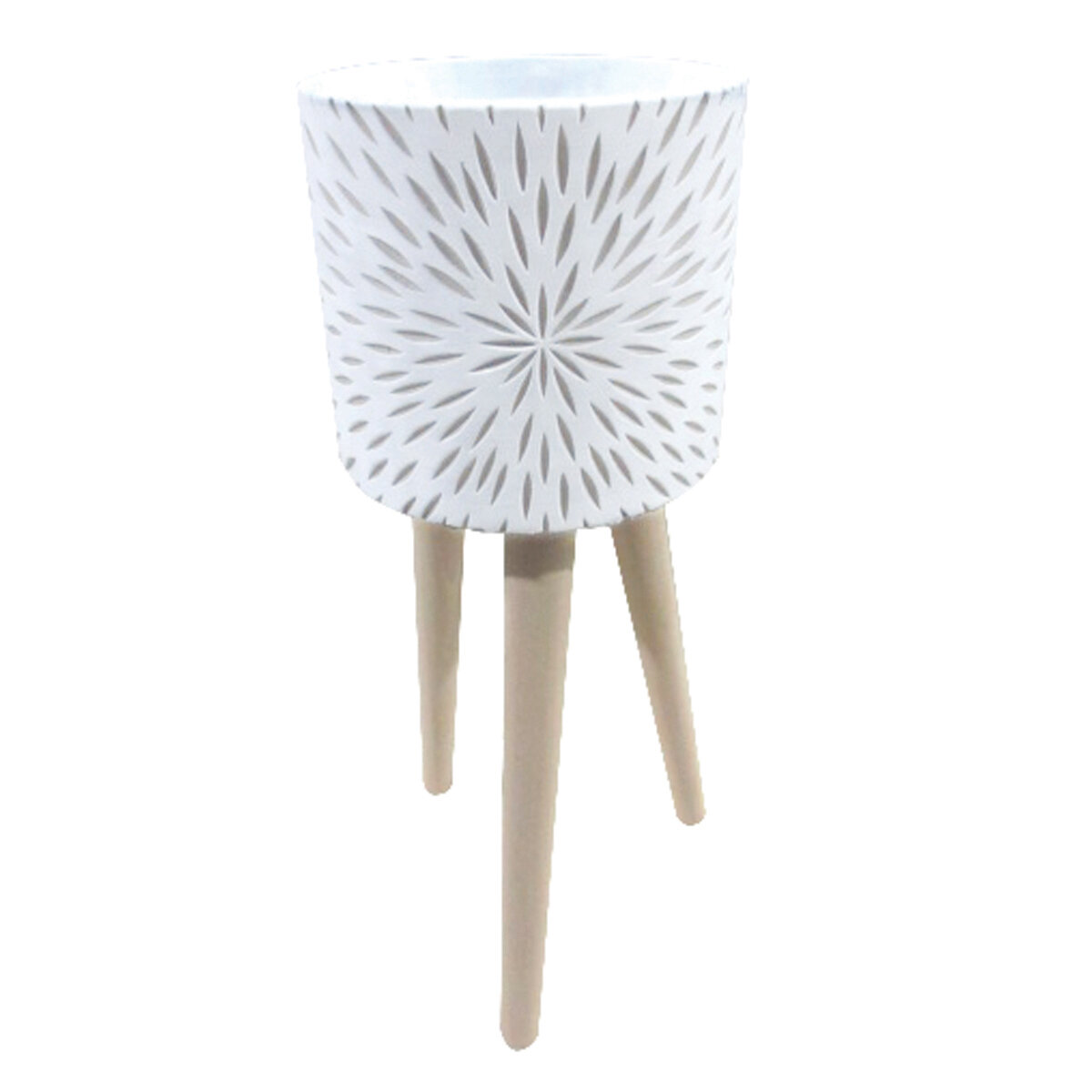 9" Dahlia Bloom Tripod Cement 24x49cm  (D: 17cm)