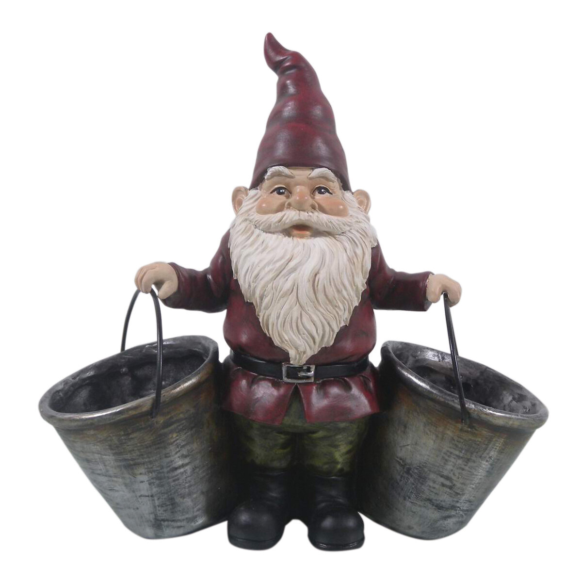 Two Pail Garden Gnome 23x8x22cm