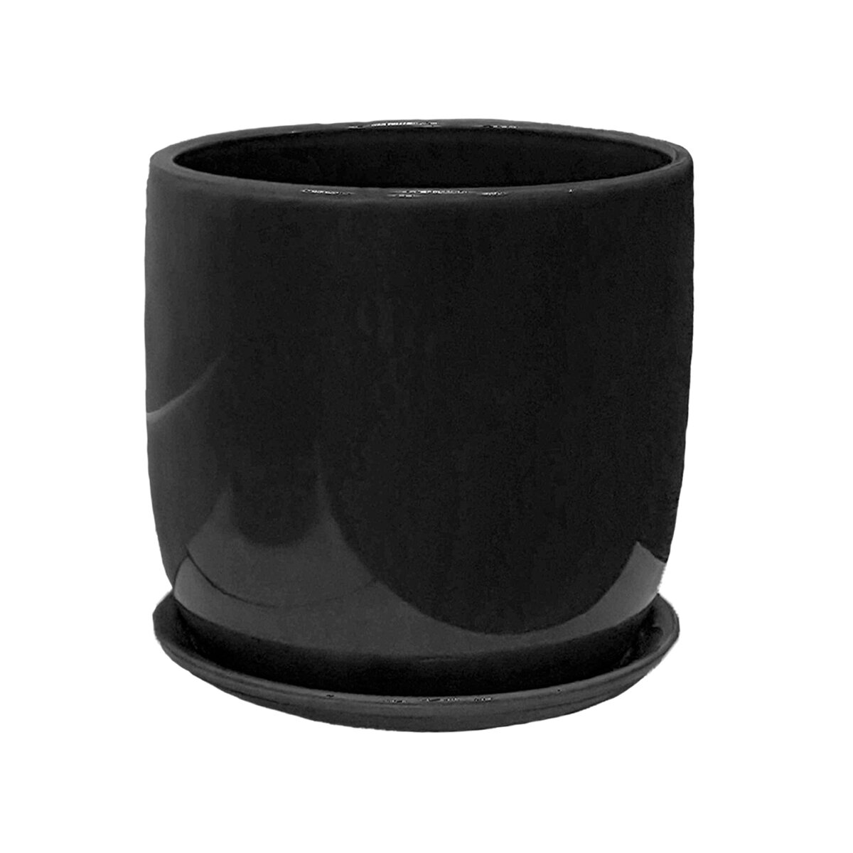 Jane 7"  Ceramic Pot Black