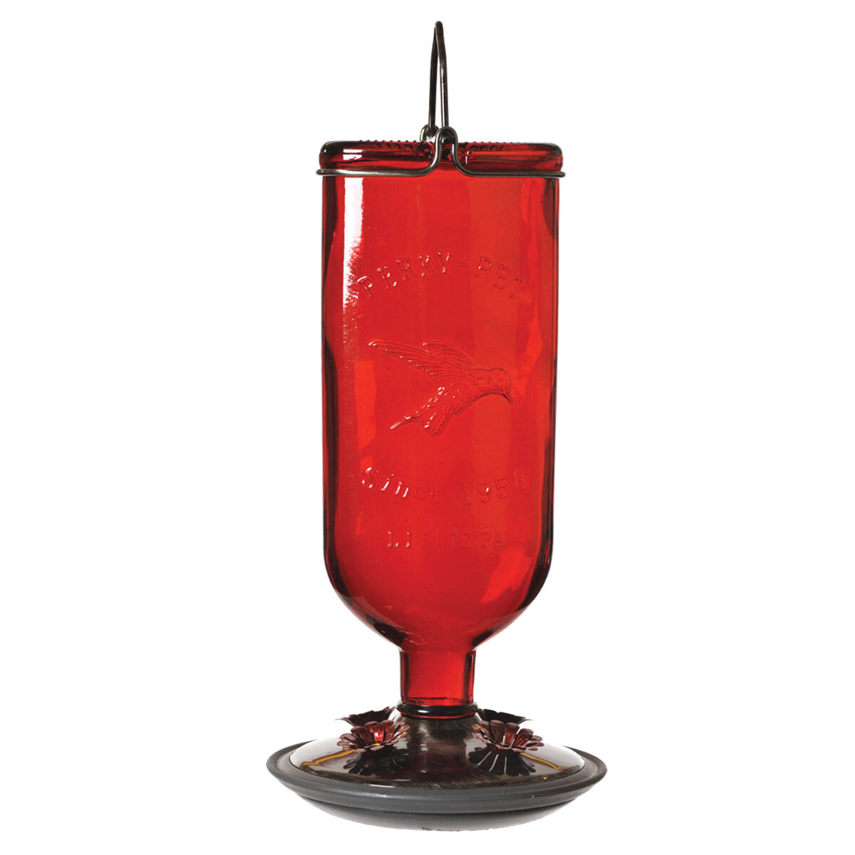 Antique Warners Bottle Red Hummingbird Feeder 10Oz