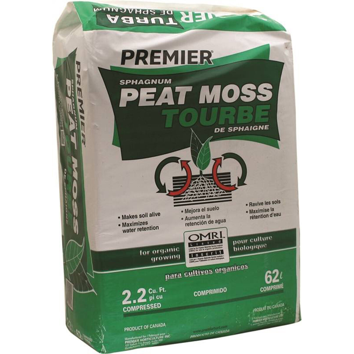 Premier Peat Moss 2.2 cuft