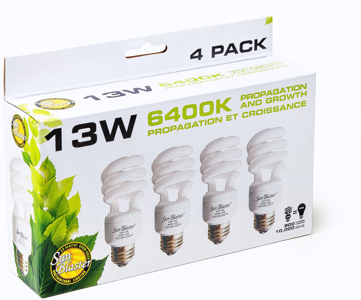 13W SunBlaster CFL 6400K - 4 per pack