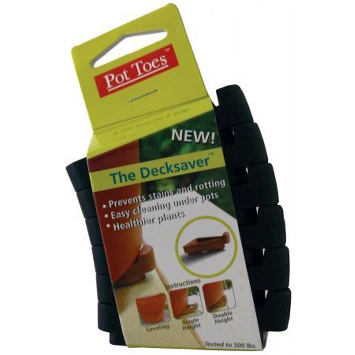 Pot Toes 6 Pack Clip Strip - Black