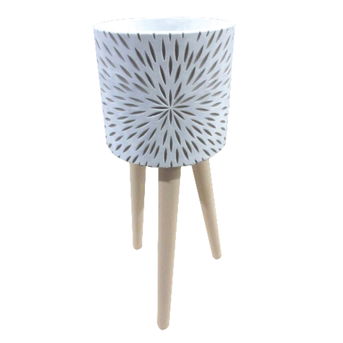 7" Dahlia Bloom Tripod Cement 18.5x40cm (D:14.5cm)