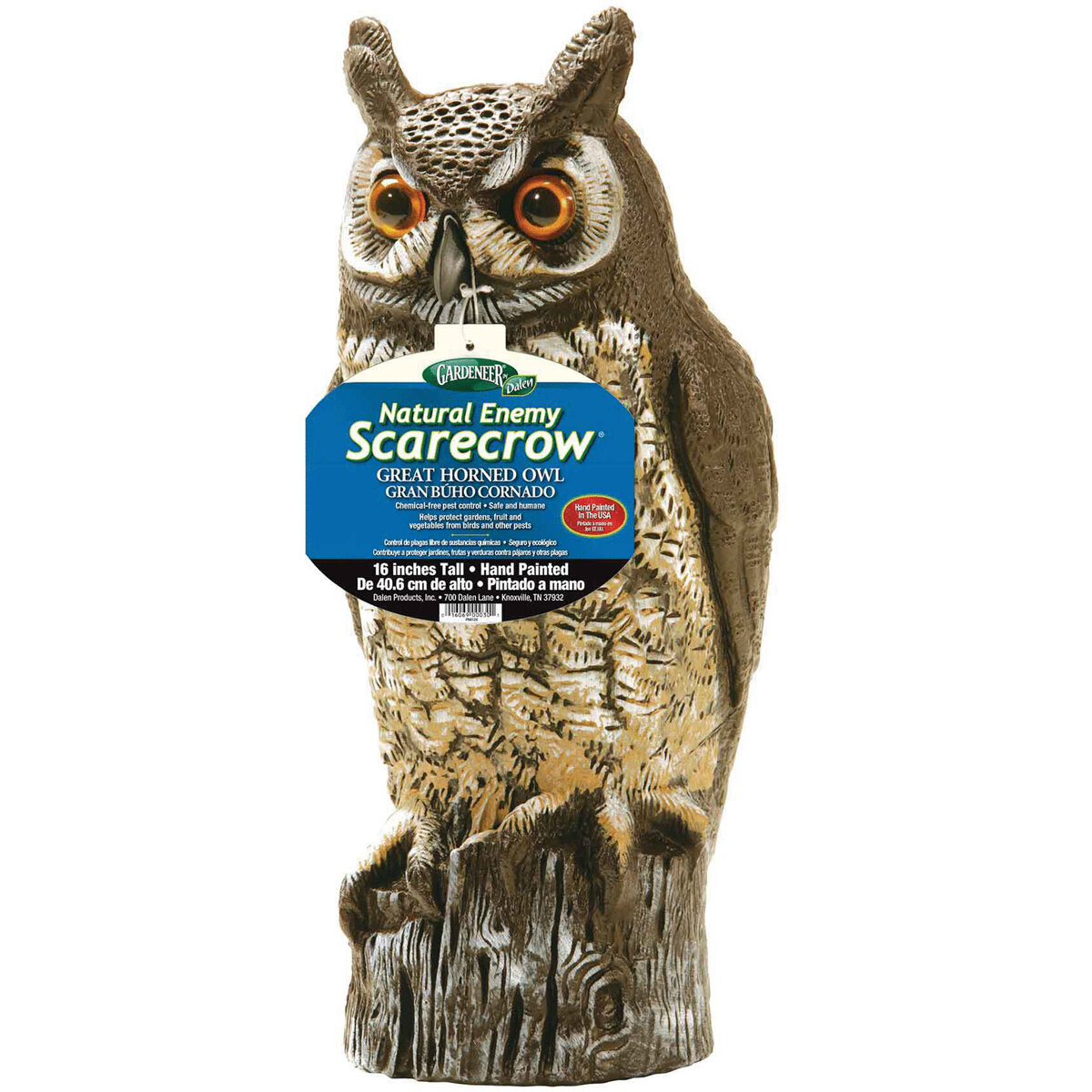 Great Horned Owl Hand Painted 16"