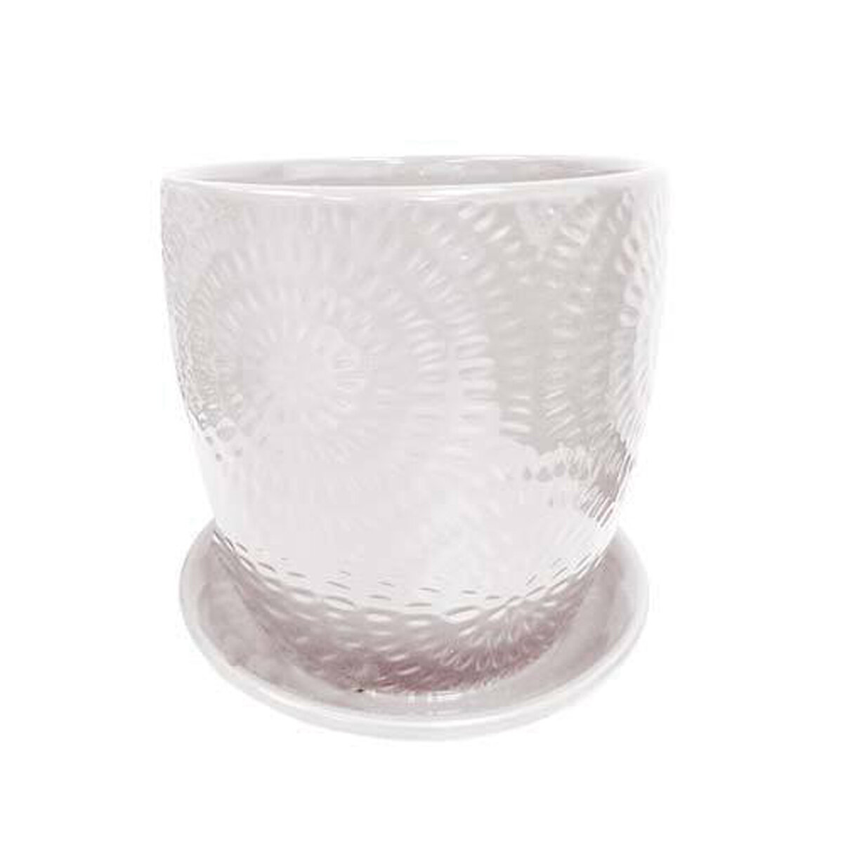 Fireworks 7" Ceramic Pot  White