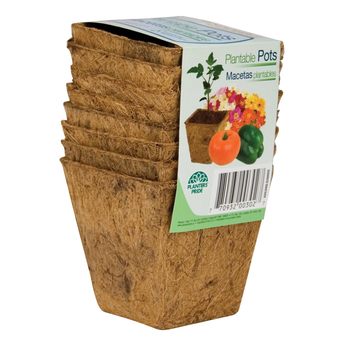 3.00" Biodegradable Square Coconut Coir Pot (8pk)