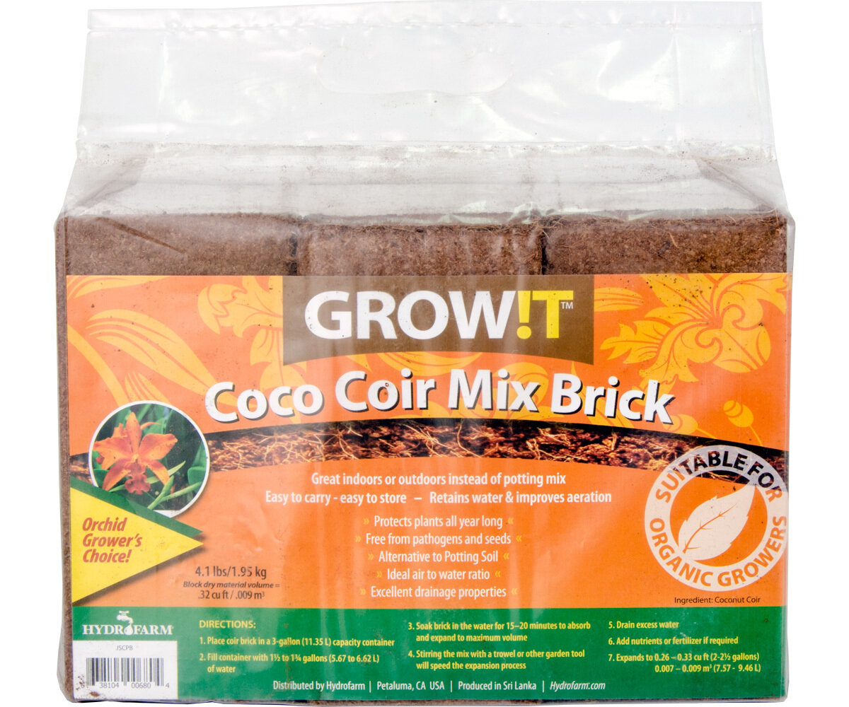 GROW!T Coco Coir Mix Brick 650 g (pack of 3)