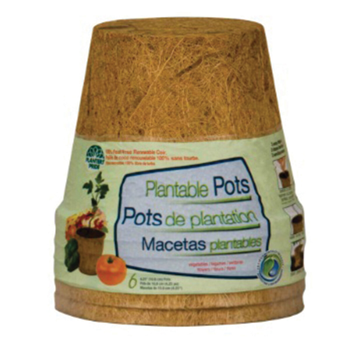 4.50" Biodegradable Coconut Coir Pot (6pk)