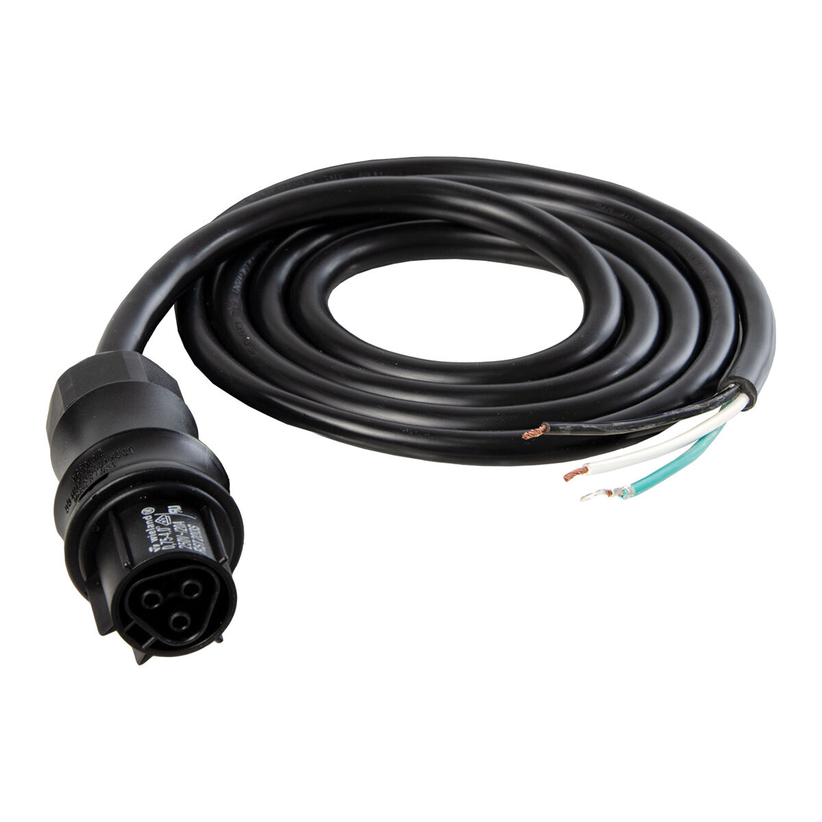 Female Wieland Connector w/3' cord Bare Wire
