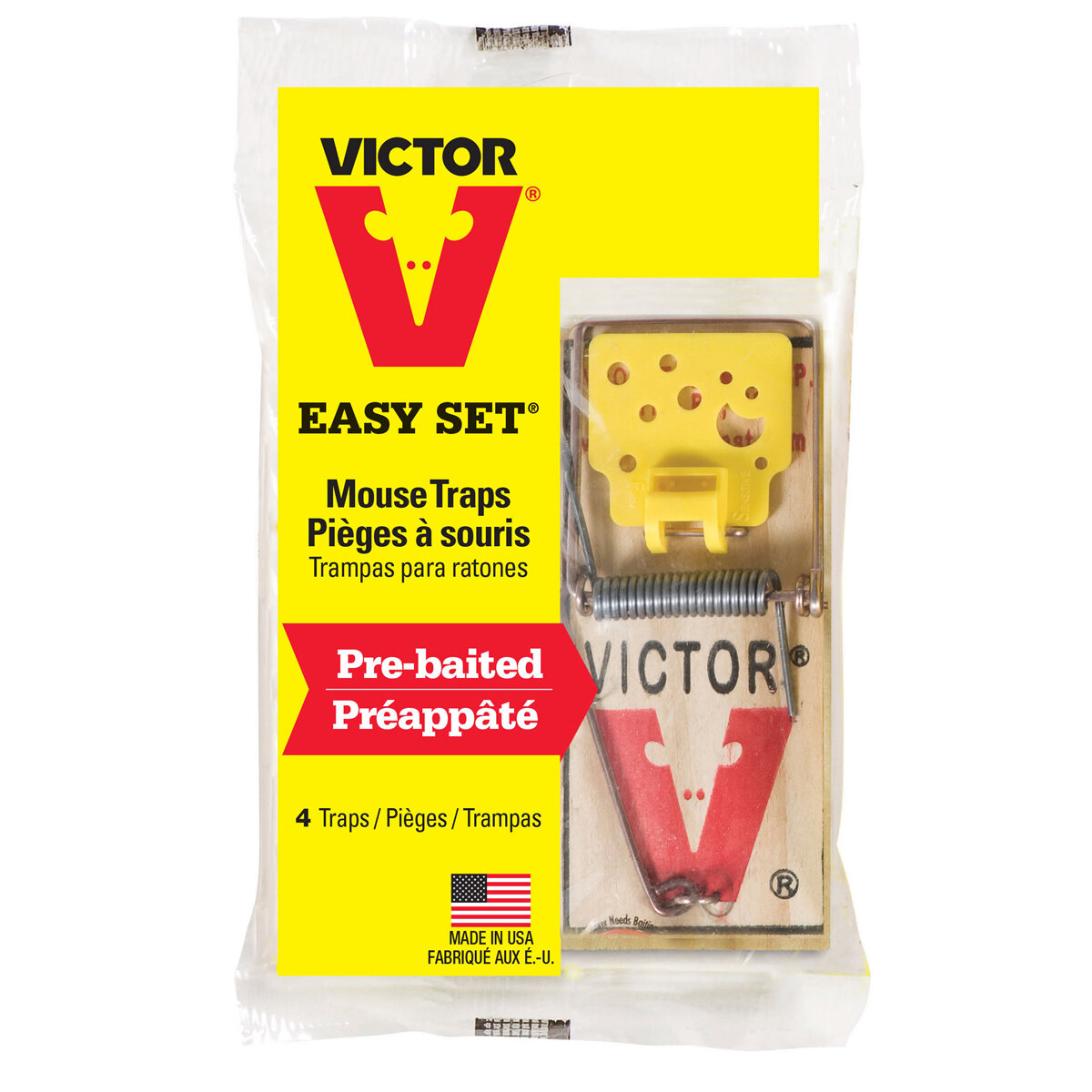 Victor Easy Set Mouse Trap-4Pk Clip Strip