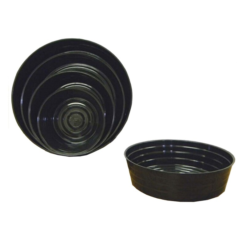 14 14" Black Plant Saucers Deep 3 1/2"