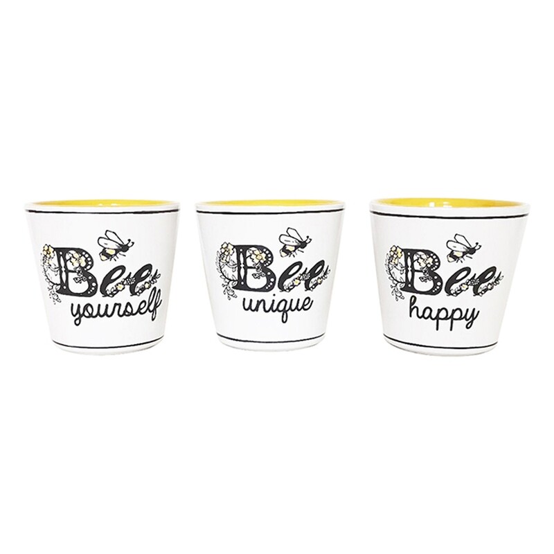 Cammy Bee Planters 4'', 3 Asst Colours Cammy Bee Planters 4'', 3 Asst Colours