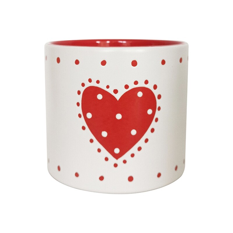Red Country Heart 6.5'' Flower Pot Red Country Heart 6.5'' Flower Pot