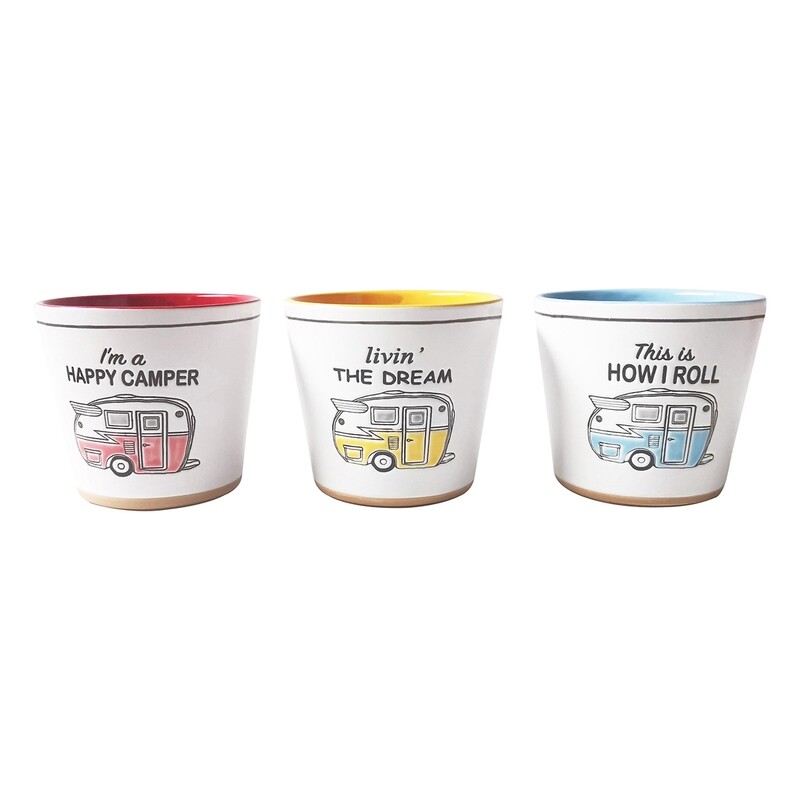 Camper Planters 5'', 3 Asst Colours Camper Planters 5'', 3 Asst Colours