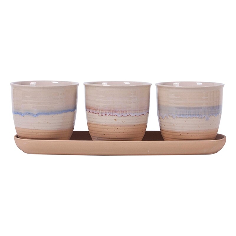 Cannon Drip Set Of 4 Cannon Drip Set Of 4"Planters w/ Tray