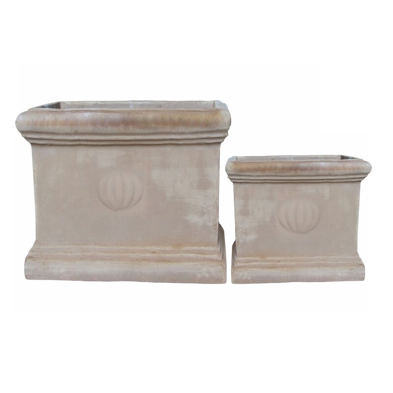 Calamata Sq Black Clay Planters DS (8 Sets) Calamata Sq Black Clay Planters DS (8 Sets)