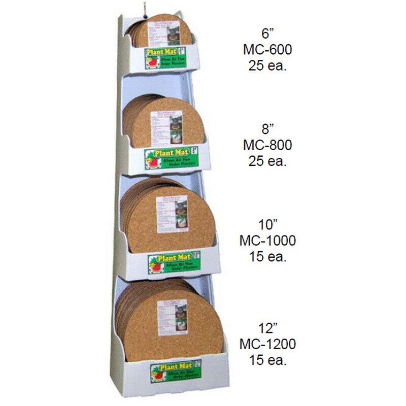 Cork Plant Mats Hang Display 6 Cork Plant Mats Hang Display 6"-12" (80pc)
