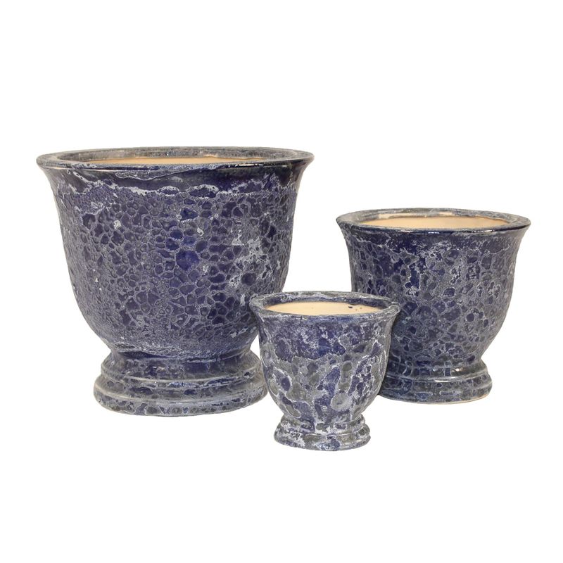 Blue Cluster Urn Set Set/3