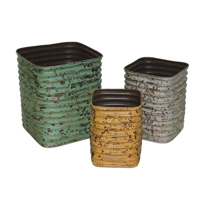 Rippled Planter Set - Set Of 3