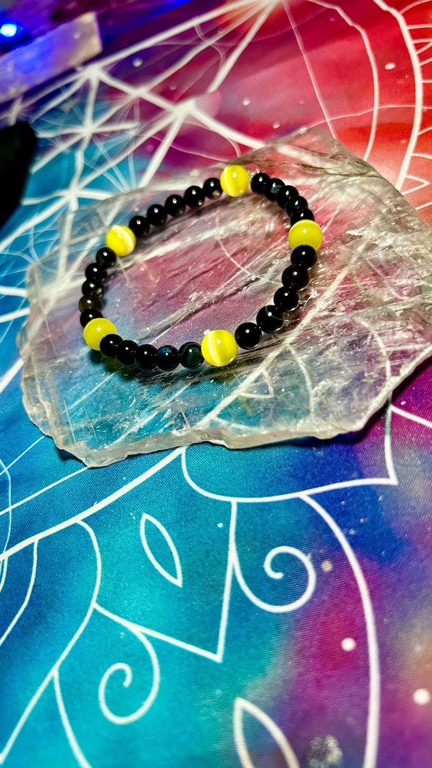 Tuxedo Agate And Yellow Cats Eye