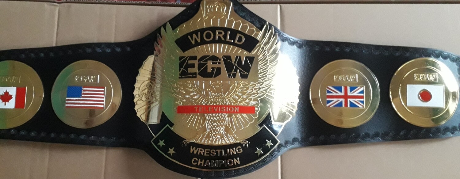 ECW World Heavyweight Wrestling Title Replica Championship Belt 4mm zinc belt 