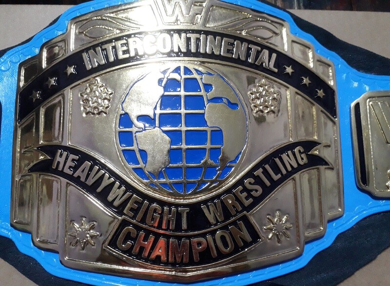 WWF Intercontinental Heavyweight Wrestling Championship Belt.Adult Size 4mm zinc belt