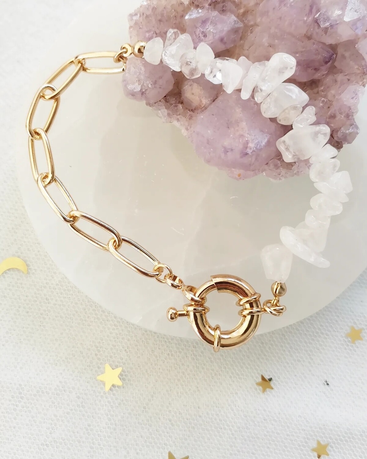 Pulsera MANTRA cuarzo roca ?✨