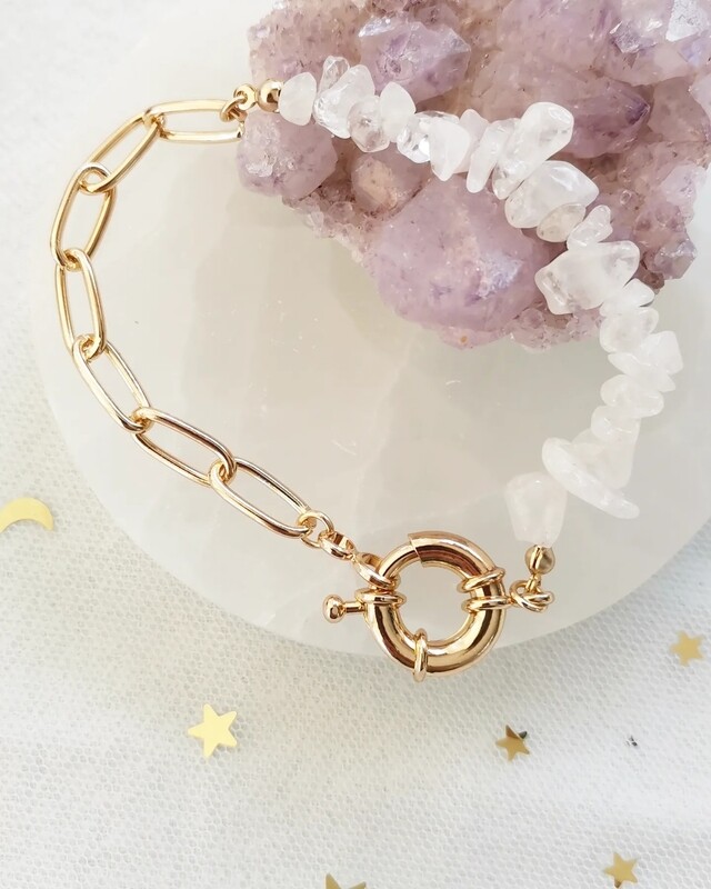 Pulsera MANTRA cuarzo roca ?✨