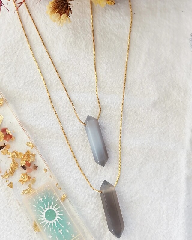 Collar INTUICIÓN | Ágata gris