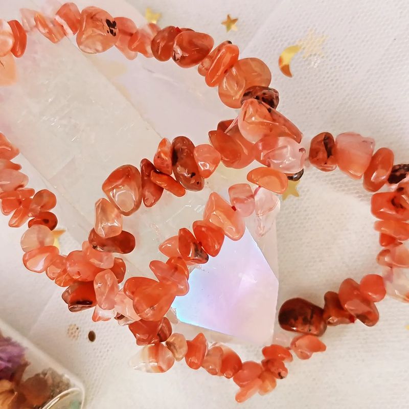 PULSERA CHIPS CORNALINA 🧡