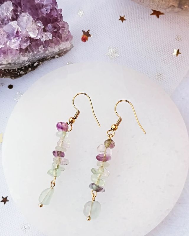 PENDIENTES FLUORITA ARCOIRIS ?