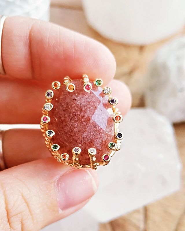 ANILLO DHYANA CUARZO FRESA