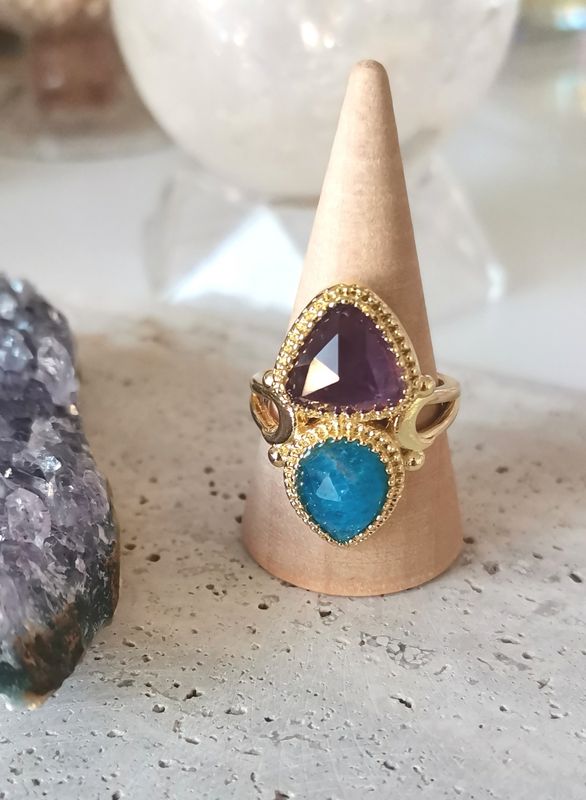ANILLO DIOSA  - amatista y apatita