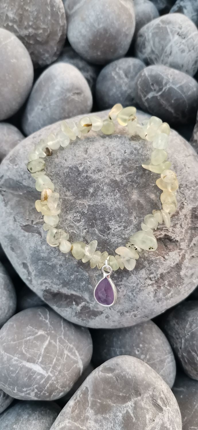 Pulsera Renacer prehenita y amatista