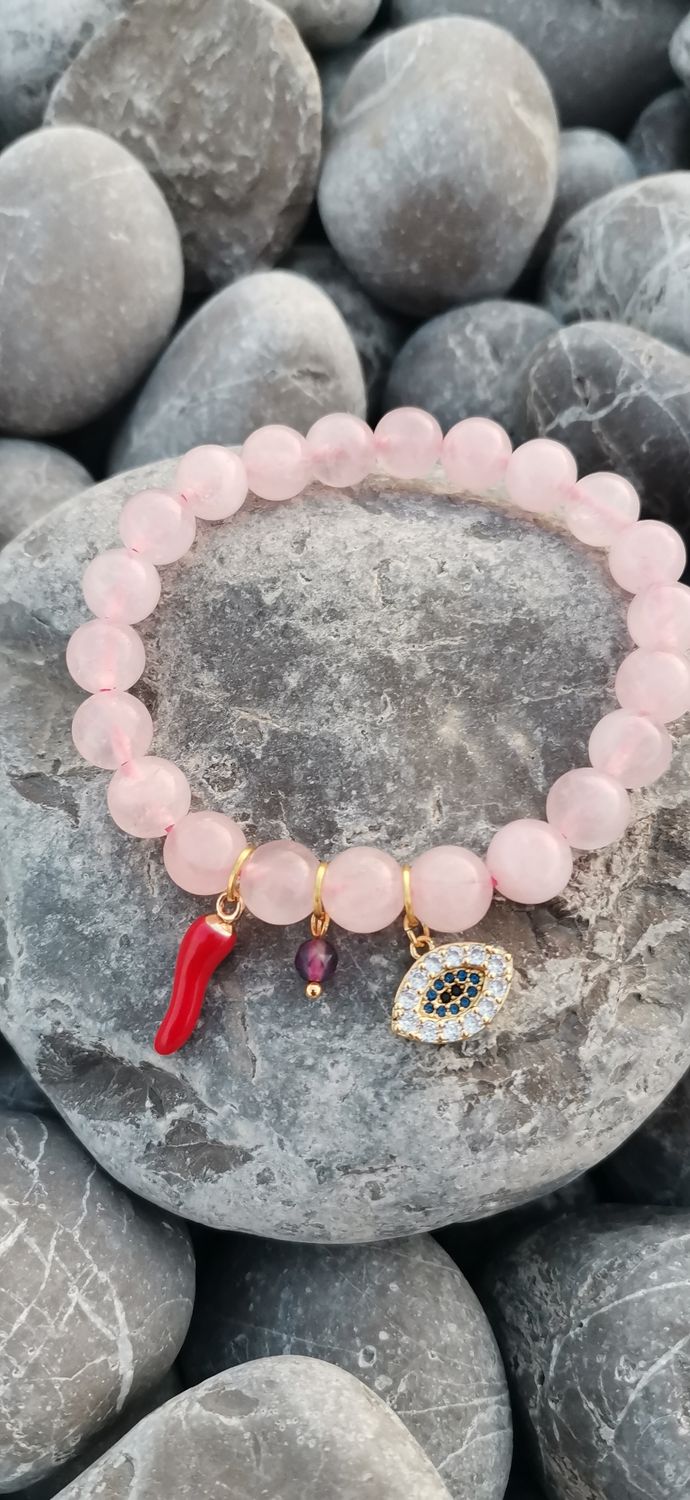 Pulsera cuarzo rosa