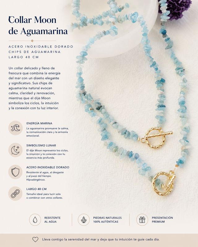 Collar Moon Aguamarina